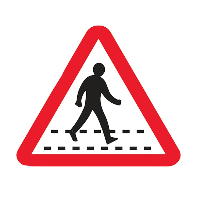 V Safety Pedestrians Crossing 600 x 600 mm - 3mm Reflective Aluminium Composite Safety Sign