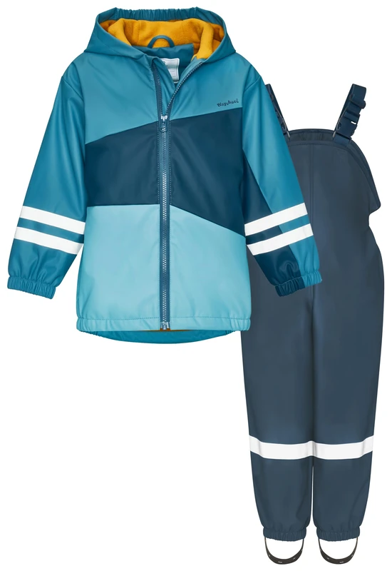 Playshoes Unisex Kid's Regen-Set rain kit, Turquoise Navy, 140 (Pack of 2)