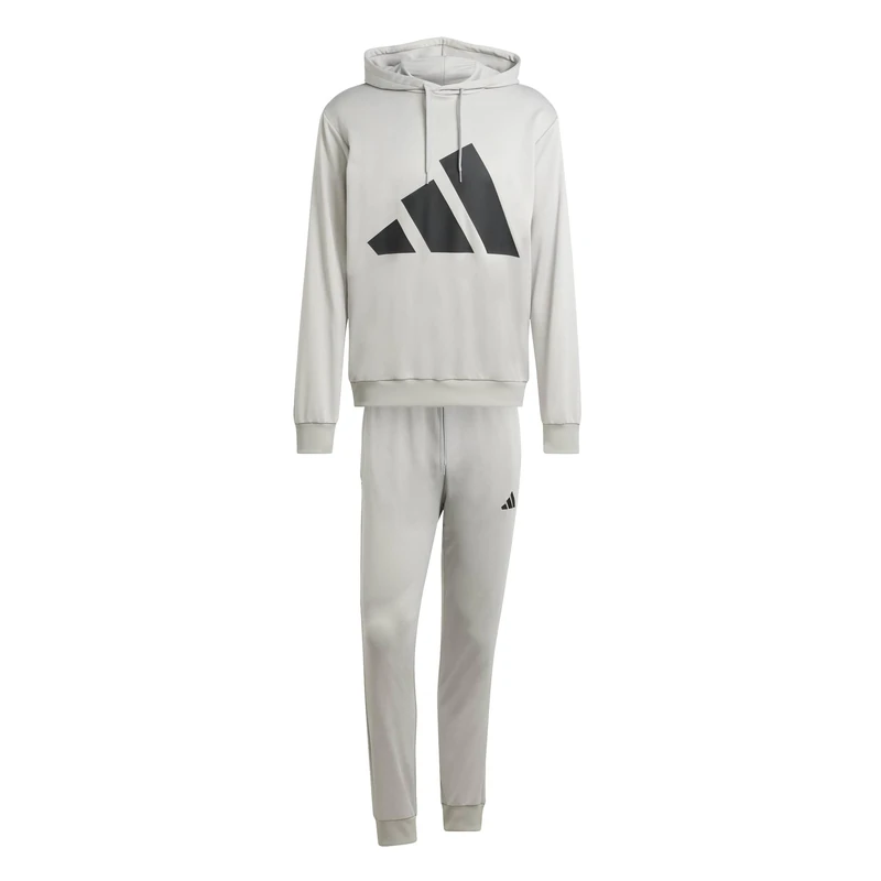 adidas Men's BIG LOGO FRENCH TERRY HOODED TRACKSUITS, medium grey heather/black, XL