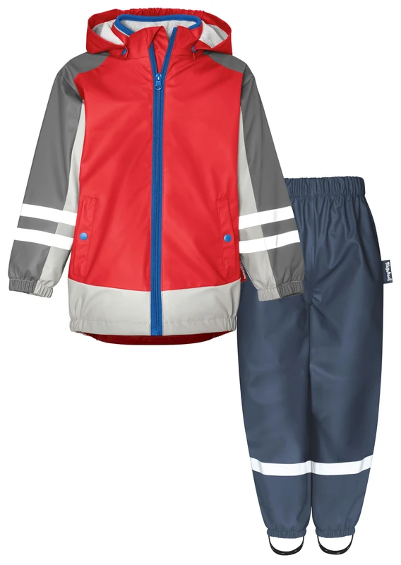 Playshoes Unisex Kid's Regenanzug Gefüttert rain kit, Marine Fleece Waistband, 104 cm (Pack of 2)