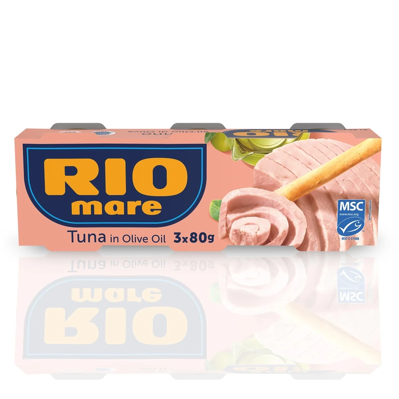 Rio Mare Tuna in Olive Oil, 3 x 80g, Prime Quality, Tinned Fish, Italy's Favourite Tuna, Sustainably sourced