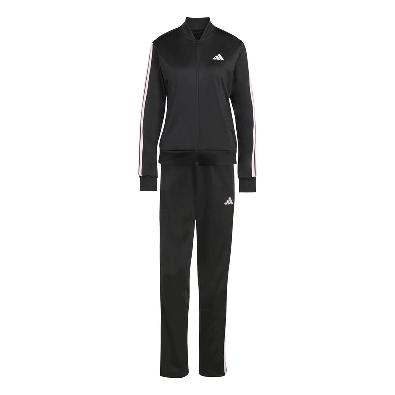 adidas Women's ESSENTIALS 3-STRIPES TRACKSUIT, black/clear pink, XS