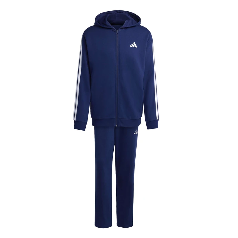 adidas Men's COLORBLOCK HOODED TRACKSUIT, dark blue/white, S
