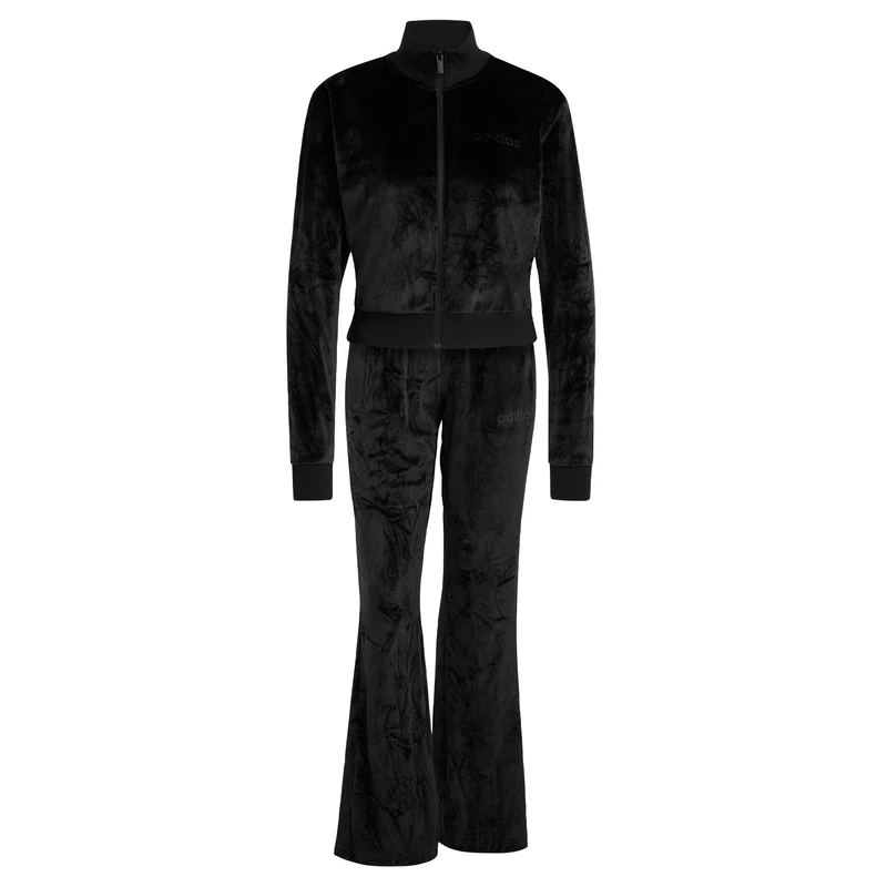 adidas Women's Glam Velvet Tracksuit, black, XXL