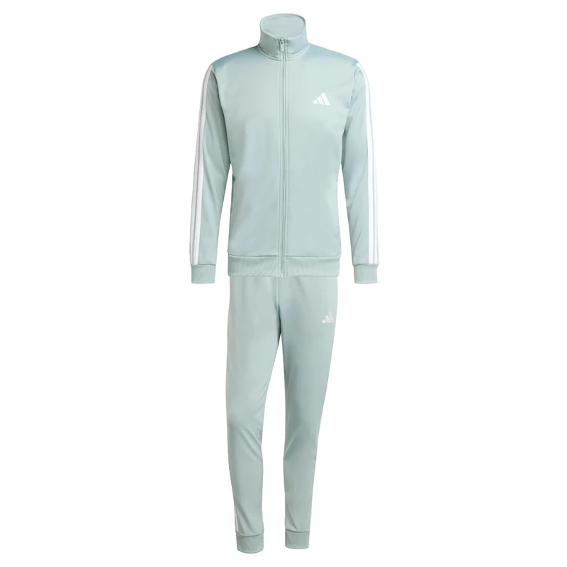 adidas Men's SPORTSWEAR BASIC 3 STRIPES TRICOT TRACKSUIT, Wonder Sage, XXL Short