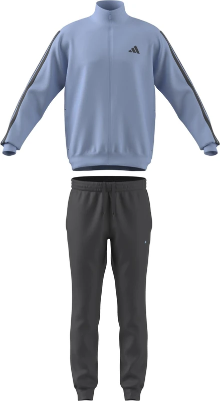adidas Men's 3 STRIPES FRENCH TERRY TRACKSUITS, glow blue, XXL