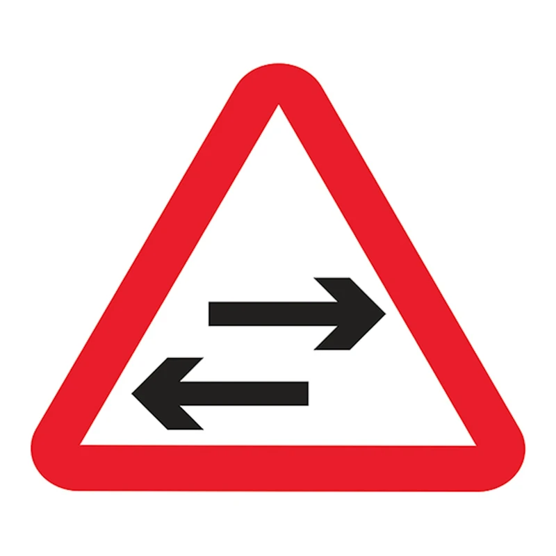 V Safety Two Way Traffic Crosses 600 x 600 mm - 3mm Reflective Aluminium Composite Safety Sign