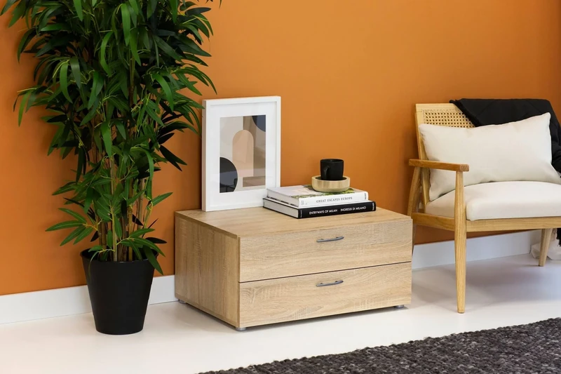 Dmora - Chest of drawers Limerick, Multipurpose chest of drawers, Bedroom dresser, Cabinet with drawers, 74x52 h35 cm, Oak