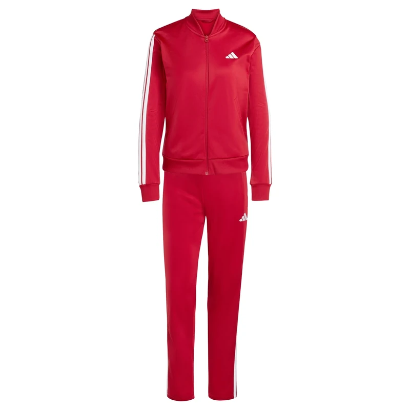 adidas Women's ESSENTIALS 3-STRIPES TRACKSUIT, active maroon, XS