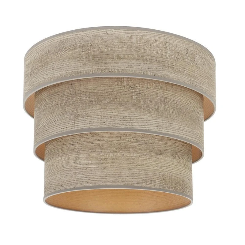 VoltShine Hanging lampshade - Triple Wooden Shade in Gray, Dimensions 50x40x28 cm, Ideal for Modern Decoration and Stylish functionality - Image 1