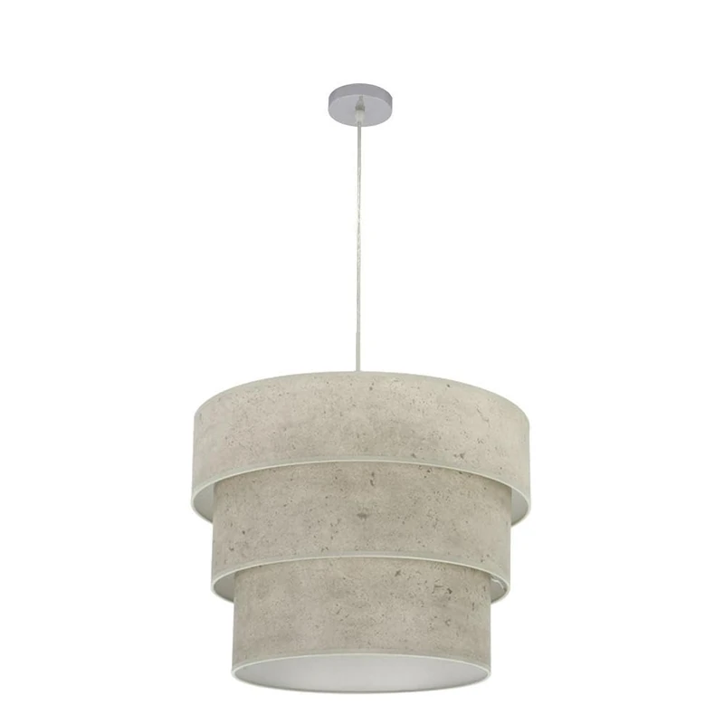 VoltShine Pendant - triple lamp with 3 E27 lamp holders, chrome finish and grey cement, dimensions 50x50 cm - Image 1