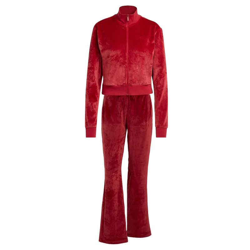 adidas Women's Glam Velvet Tracksuit, active maroon, L