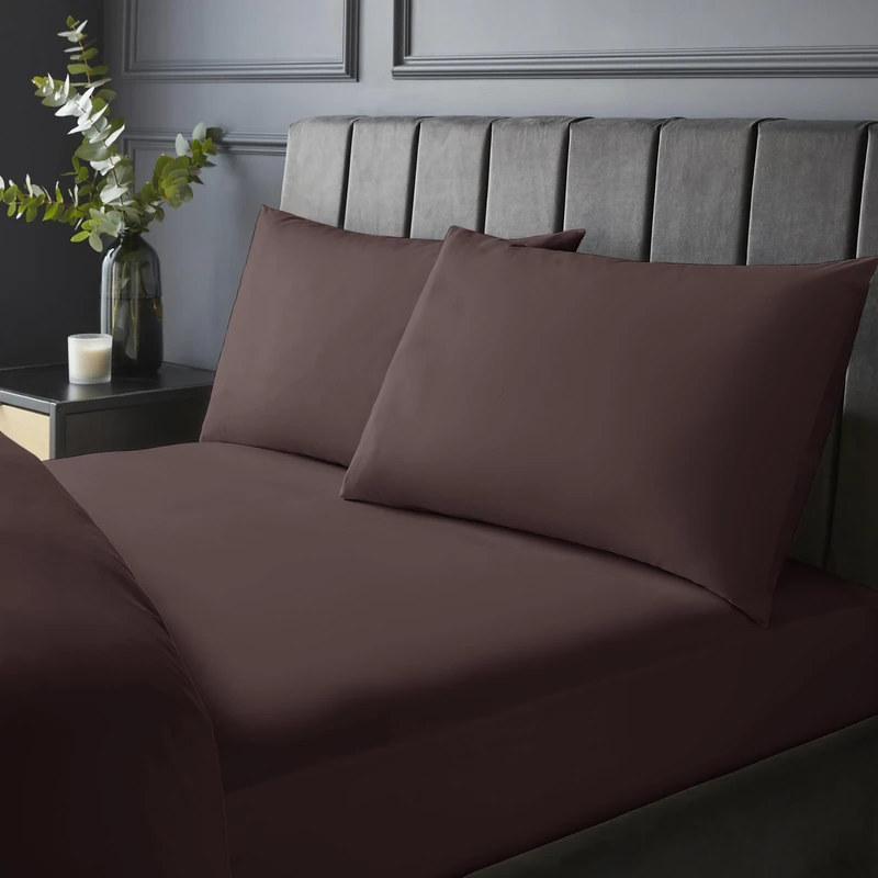 Silentnight Pure Cotton Fitted Sheet - Cool Soft Touch 200 Thread Count - Extra Deep 40cm Bed Mattress Sheet - Breathable 100% Cotton - Elasticated Corners, Machine Washable, Purple Plum, Super King