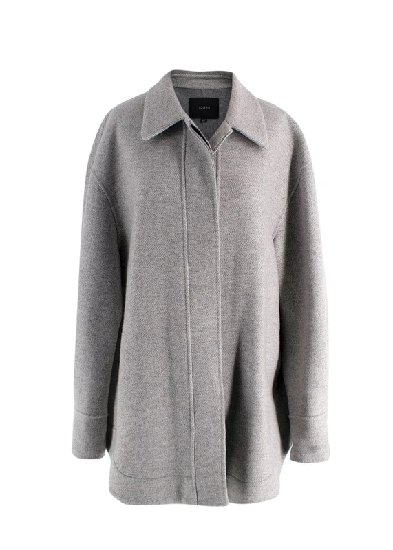Joseph Pre-loved Light Grey Compact Coating Jade Jacket