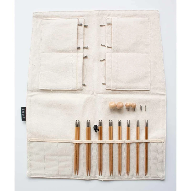 Seeknit Curve Koshitsu First Interchangeable Knitting Needle Set - Bamboo Tip, for Knitting or Crocheting Projects, 12.5cm - 1 Set