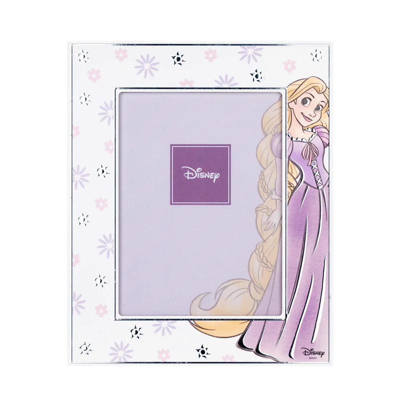VALENTI & CO. - Disney Princess Rapunzel - Wooden Frame 13 x 18 cm - Table Photo Frame with Silver Details - Gift Idea for Birth Girl or Christening Gift - Photo Frame for Girls Bedroom