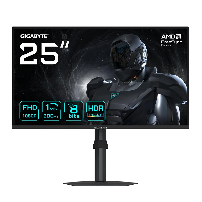 Gigabyte G25F2 24.5" FHD Gaming Monitor - 1920 x 1080, 200Hz, 1ms, 300 cd/m², Display HDR 10, HDMI 2.0, Displayport 1.4