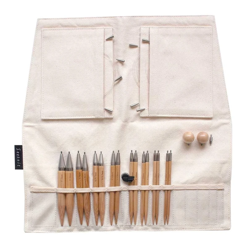 Seeknit Koshitsu Grand Interchangeable Needle Set-Bamboo Tip, for Knitting or Crocheting Projects, White, 10cm