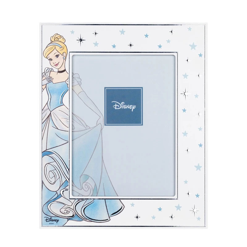 VALENTI & CO. - Disney Princess Cinderella - Wooden Frame 13 x 18 cm - Table Photo Frame with Silver Details - Gift Idea for Birth Girl or Christening Gift - Photo Frame for Girl Bedroom