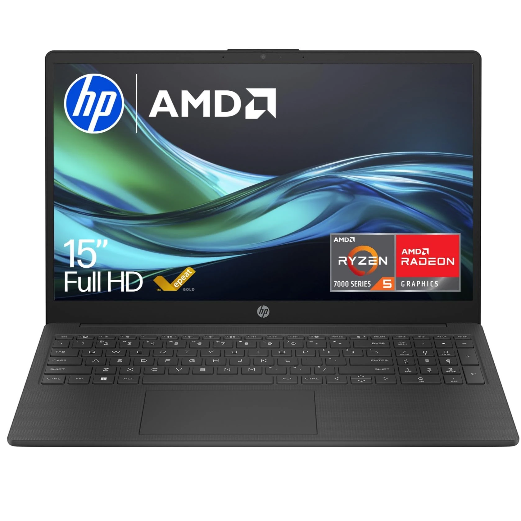 HP 15.6" Laptop | AMD Ryzen 5 | 16GB | 512GB SSD | Windows 11 Home True Vision camera | Long battery life | Ample storage | Anti-glare panel | 15-fc0004sa