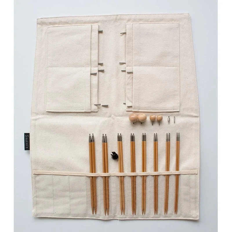 Seeknit Koshitsu First Interchangeable Needle Set-Bamboo Tip, for Knitting or Crocheting Projects, White, 15cm