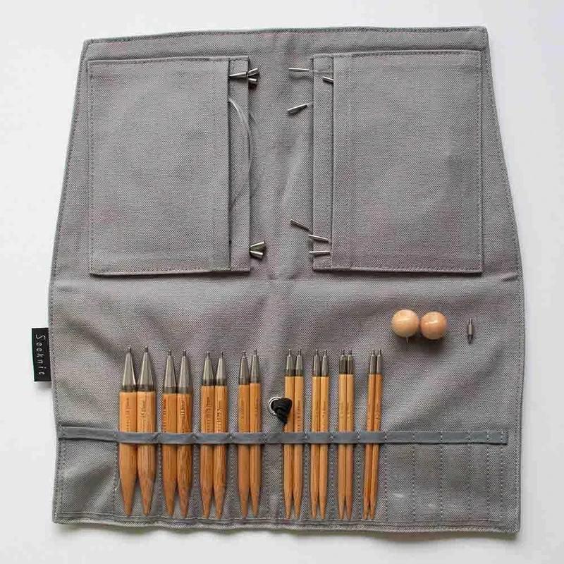 Seeknit Curve Koshitsu Grand Interchangeable Knitting Needle Set - Bamboo Tip, for Knitting or Crocheting Projects, 10cm - 1 Set