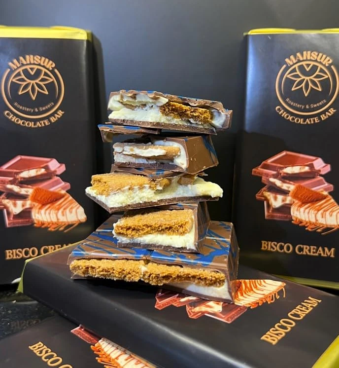 Viral DUBAI Chocolate | Large Size 165g Chocolate Bar Bisco Cream Lotus by MANSUR Est. 1891 | Ideal for Christmas, Birthdays, Easter, Anniversaries, Thanksgiving & Special Treats