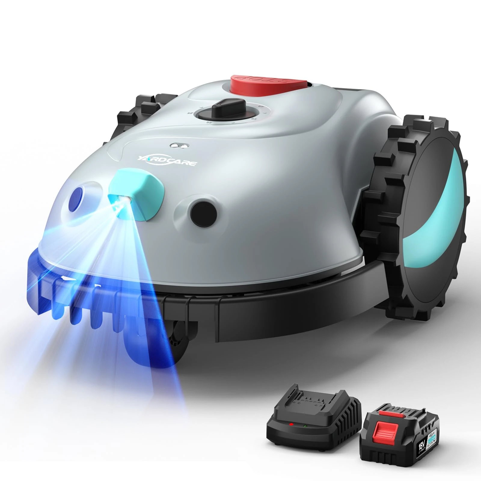 V100 Robotic Lawn Mower with Visual Navigation, Smart Obstacle Avoidance, Adjustable Cutting Height, Low Noise – Ideal for Small Lawns