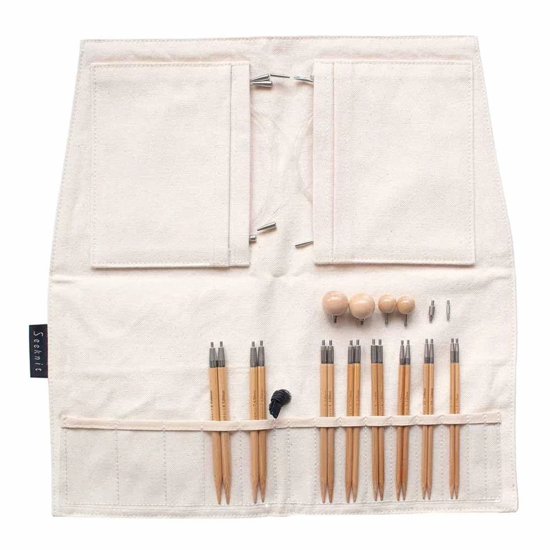 Seeknit Koshitsu First Interchangeable Needle Set-Bamboo Tip, for Knitting or Crocheting Projects, White, 10cm