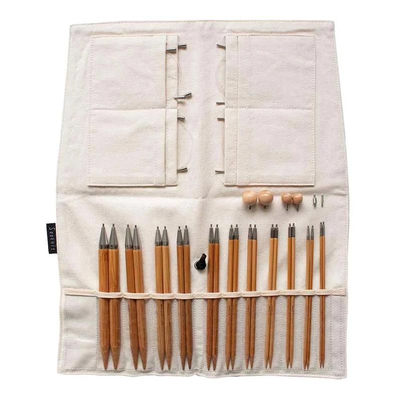 Seeknit Curve Koshitsu Premier Interchangeable Knitting Needle Set - Bamboo Tip, for Knitting or Crocheting Projects, 15cm - 1 Set