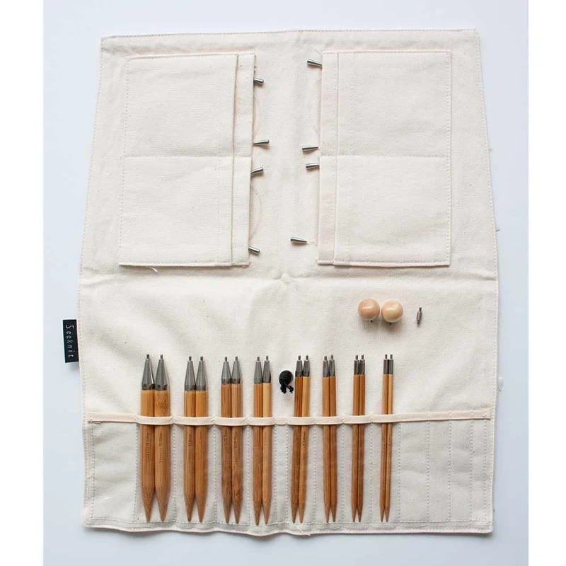 Seeknit Koshitsu Grand Interchangeable Needle Set-Bamboo Tip, for Knitting or Crocheting Projects, White, 12.5cm