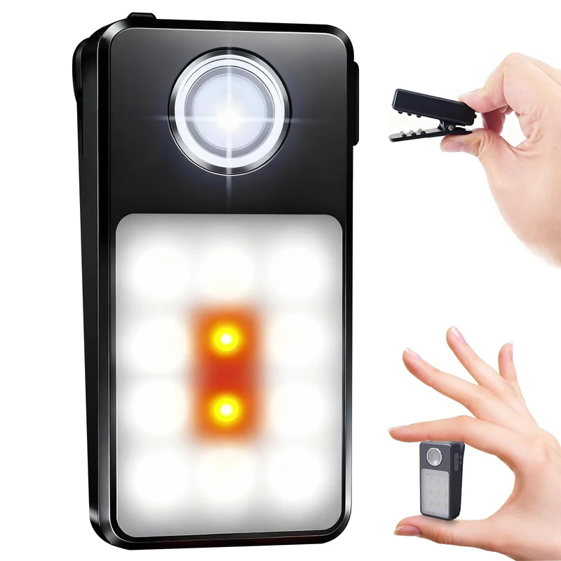 Tubasion Running Light USB-C Rechargeable, 3 Modes Upgraded 2-uses Clip on Torch, IPX7 Waterproof Compact LED Flashlight for Working, Cycling, Running, Camping and Safety Warning (Black 1Pack)