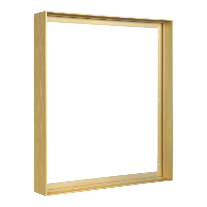 FOLKOR 1.5" Deep Frame for 35x35 Canvas Paintings, DIY Metal Floating Frame for Artists Designers Landscape Portrait Artwork, Modern Home Office Wall Decor (Gold)