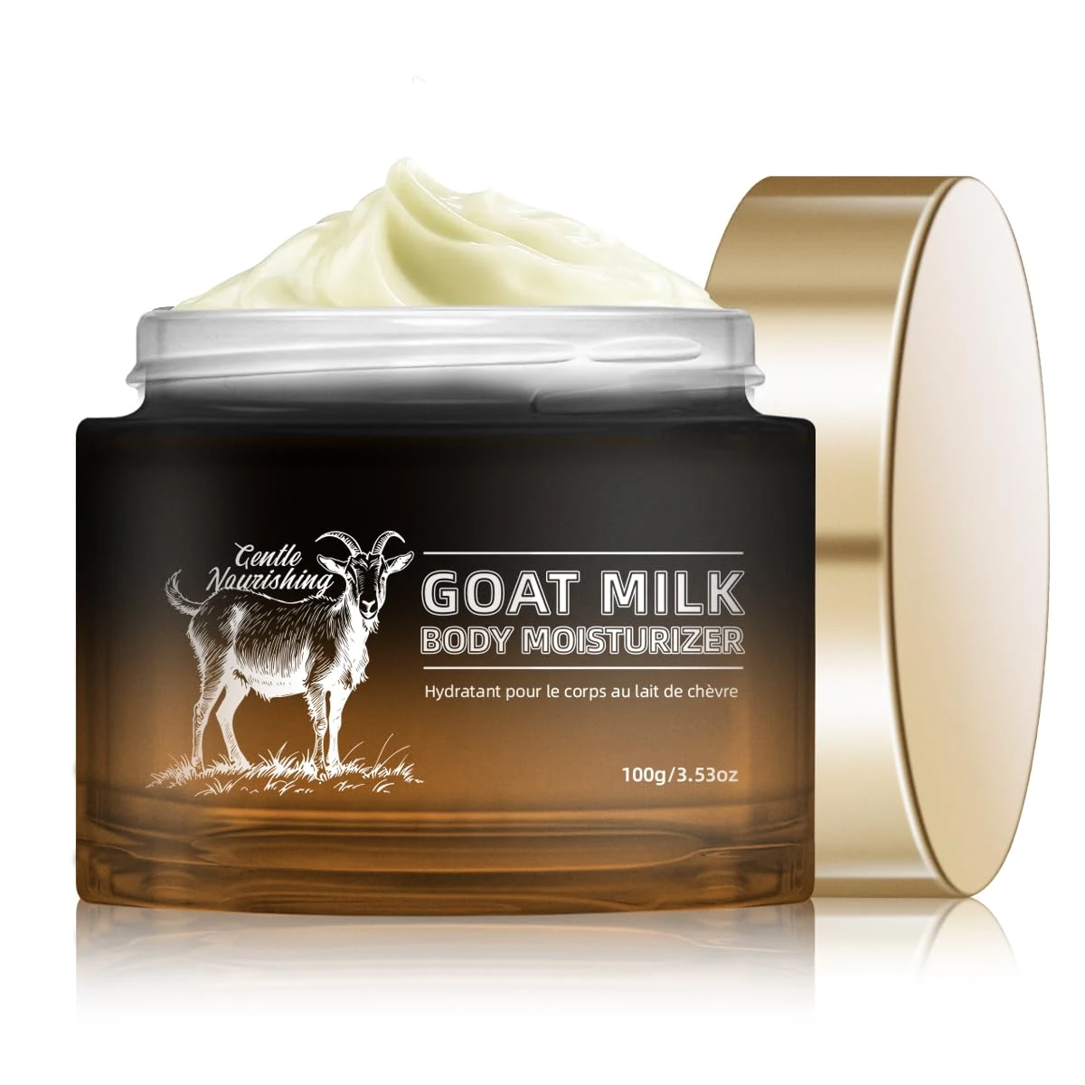 Goat Milk Lotion All in one Cream, 3.53oz/100g, Body Butter Cream with Goat Milk Daily Face Gel Moisturiser for Dry Skin, Sensitive Skin, Deeply Moisturizes, Natural & Gentle