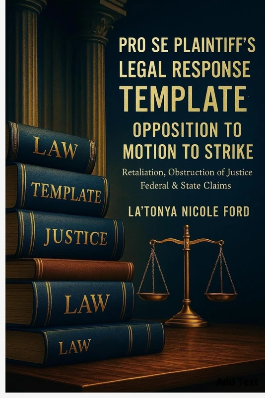 Pro Se Plaintiff’s Legal Response Template: Opposition to Motion to Strike Retaliation, Obstruction of Justice, Federal & State Claims (Pro Se Powerhouse Legal Series) - Image 1