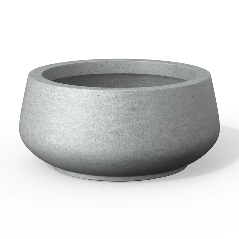Kante Planter, Concrete Gray, 16.9" Dia