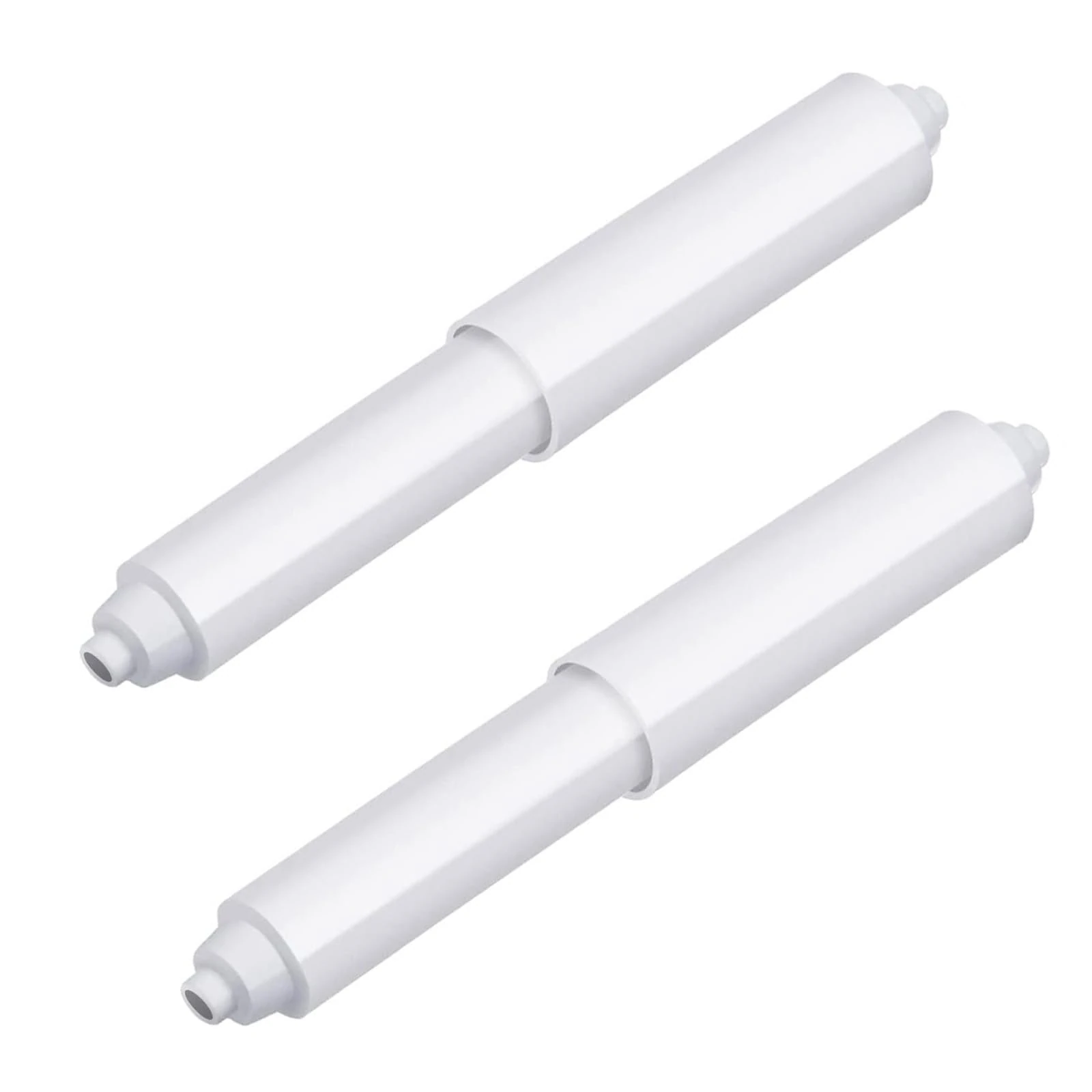 2 Pcs Plastic Toilet Tissue Roll Holder, Toilet Paper Holder, Toilet Roll Holder Insert, Spring Loaded Toilet Roll Holder Insert in Bathroom Replacement Roller Spring Loaded Spindle for WC (White)