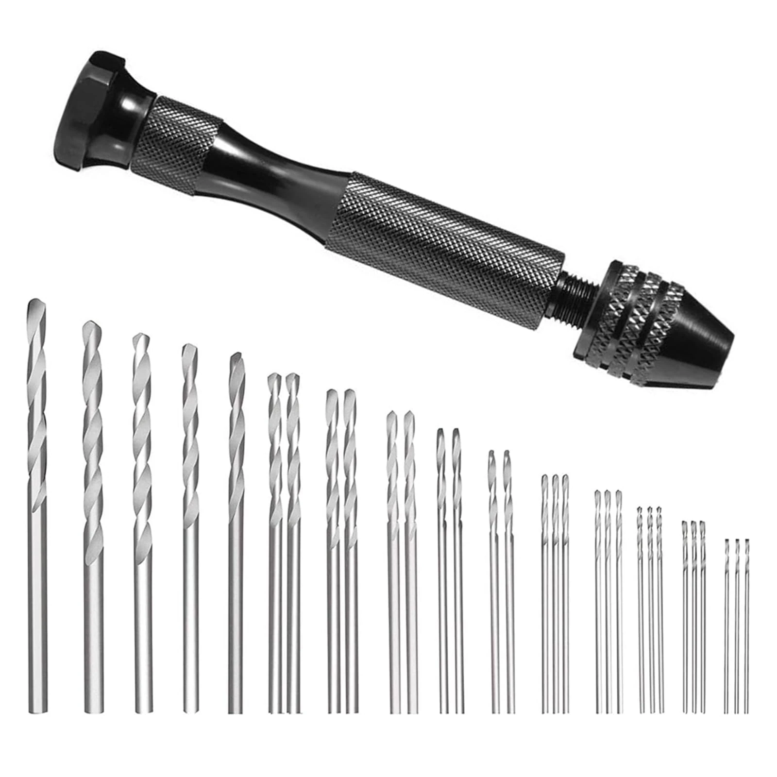 31PCS Hand Drill Bit Set, Pin Vise Hand Drill Set Holding with 0.5-3mm, Micro Drill Bit Set, Micro Twist Drill Bits, Small Drill for Delicate Manual Work Electronic Assembling Model Making Woodworking