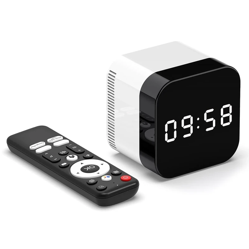 2025 NEW A-ndroid 14.0 TV Box with Alarm Clock, Octa-core ARM Cortex™-A55 WIFI 6 8K TV S-tick with 2.4G Voice Remote Control, A-ndroid Set-Top Box for WIFI +Bluetooth 5.0 (4GB 32GB UK)