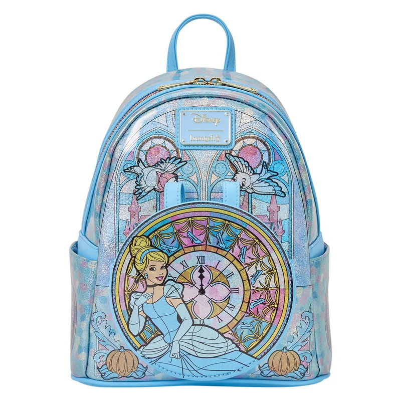 Loungefly Disney: Cinderalla Stained Glass Collection Mini Backpack - Disney Princesses - Amazon Exclusive - Premium Vegan Leather - Gift Idea - Official Merchandise - for Boys, Girls Men and Women