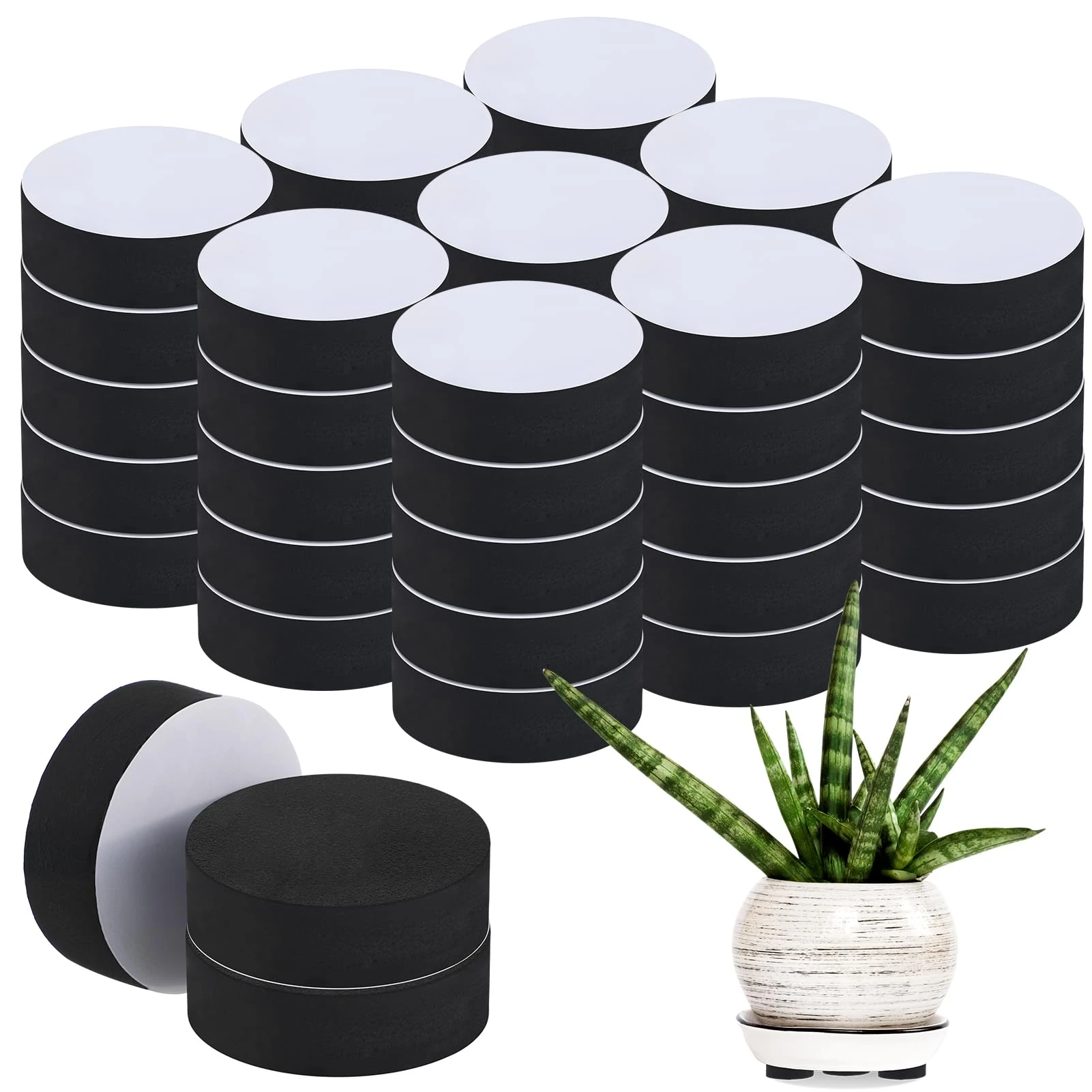 Meng Jiaran 50 PCS Plant Pot Feet, Invisible Feet for Garden Pots, Non-Slip with Strong Self Adhesive Pads for Indoor and Outdoor Plant, Table and Chair Legs and Other Furniture