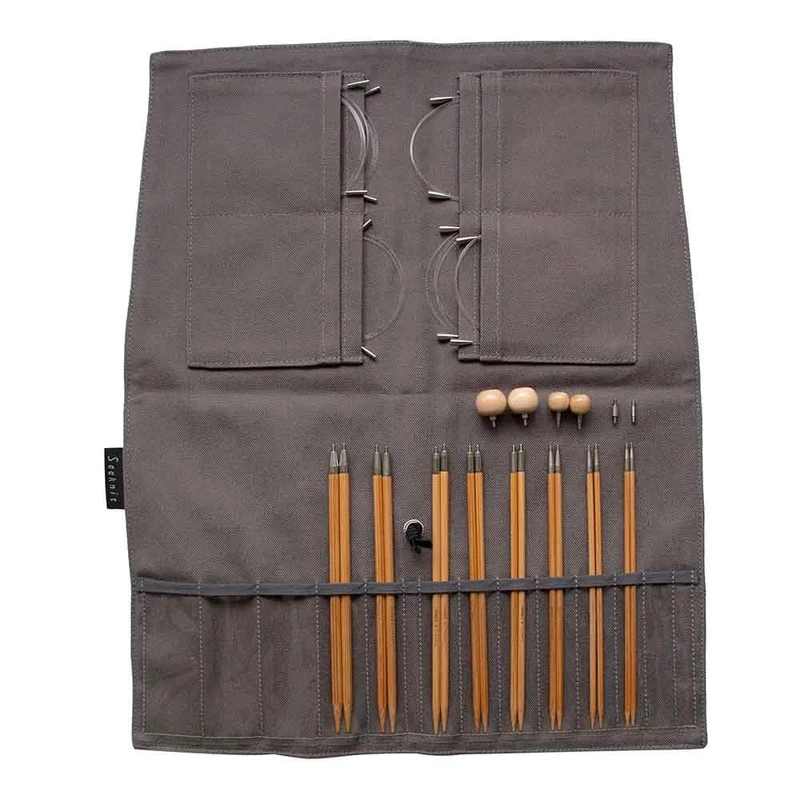 Seeknit Koshitsu First Interchangeable Needle Set-Bamboo Tip, for Knitting or Crocheting Projects, Grey, 15cm