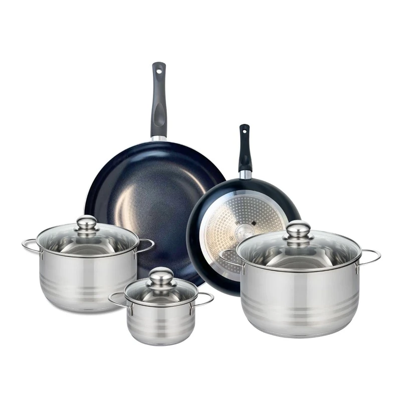 ELO 9736450 5-Piece Cookware Set of 2 Frying Pans 24 and 32 cm and 3 Saucepans 14, 20 and 24 cm Elo Prima Shiny Stainless Steel Induction - Image 1