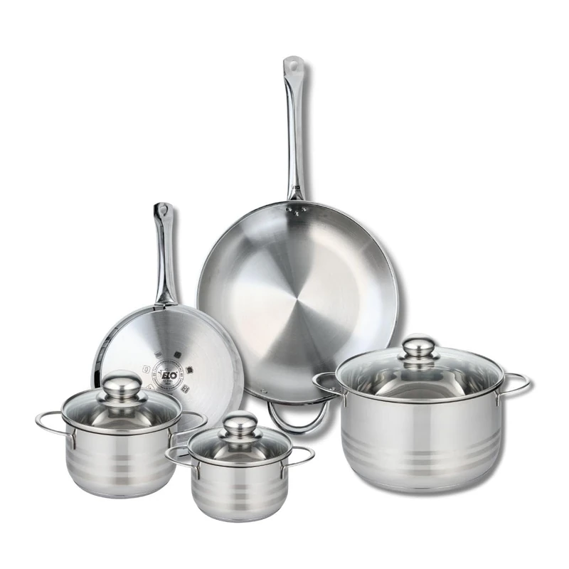 Elo Profi 9880550 5-Piece Cookware Set of 2 Frying Pans 24 and 32 cm and 3 Saucepans 14, 16 and 24 cm Elo Profi Shiny Stainless Steel Induction - Image 1