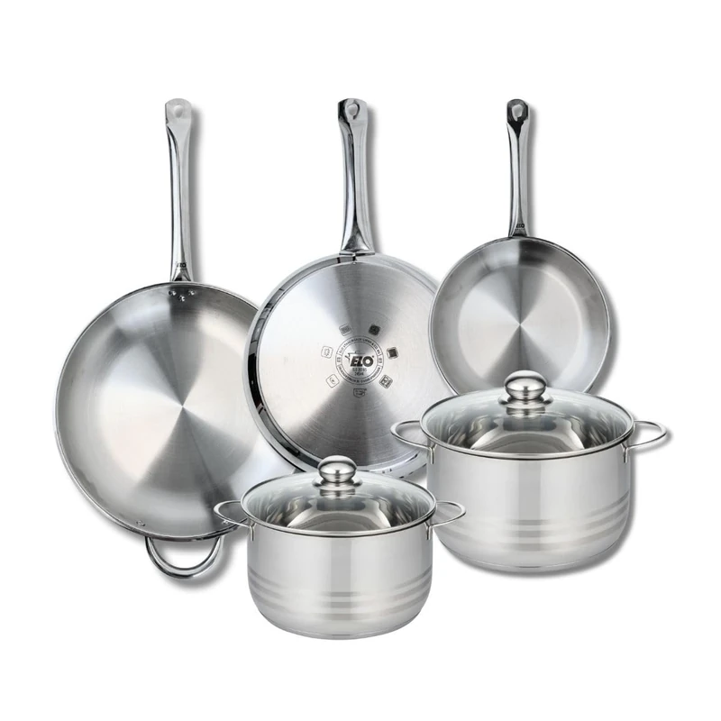 Elo Profi 9885950 5-Piece Cookware Set of 3 Frying Pans 24, 28 and 32 cm and 2 Saucepans 20 and 24 cm Elo Profi Shiny Stainless Steel Induction - Image 1
