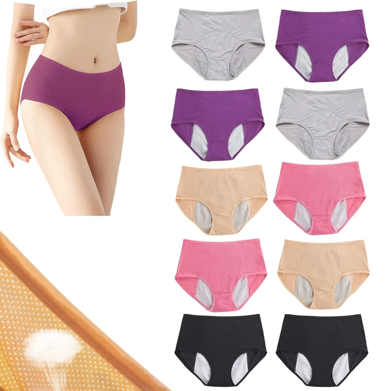 HDSDVNON Duares Zeroleak Women’s Protective Underwear - Leak-Resistant Technology With Odor Control, Moisture-Wicking Comfort Fit Briefs(10 Pcs-a,M)