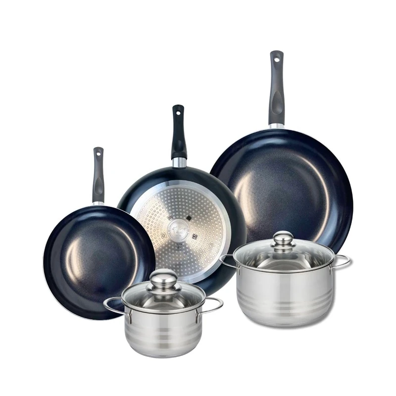 ELO 9750850 5-Piece Cookware Set of 3 Frying Pans 24, 28 and 32 cm and 2 Saucepans 16 and 20 cm Elo Prima Shiny Stainless Steel Induction - Image 1