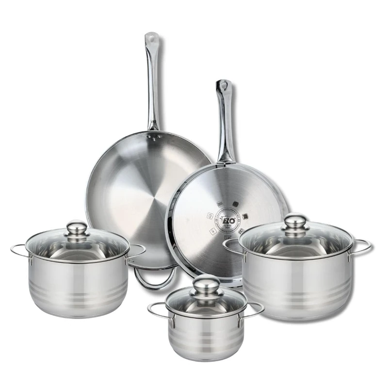 Elo Profi 9883850 5-Piece Cookware Set of 2 Frying Pans 28 and 32 cm and 3 Saucepans 16, 20 and 24 cm Elo Profi Shiny Stainless Steel Induction - Image 1