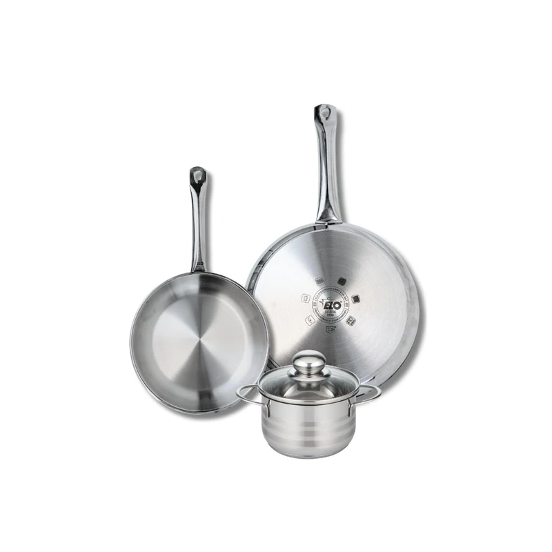 Elo Profi 9875350 3-Piece Cookware Set of 2 Frying Pans 24 and 28 cm and 1 Saucepan 14 cm Elo Profi Shiny Stainless Steel Induction - Image 1
