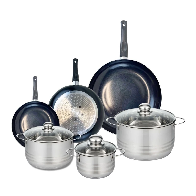 Elo Prima 9745850 6-Piece Cookware Set of 3 Frying Pans 20, 24 and 32 cm and 3 Saucepans 16, 20 and 24 cm Elo Prima Shiny Stainless Steel Induction - Image 1